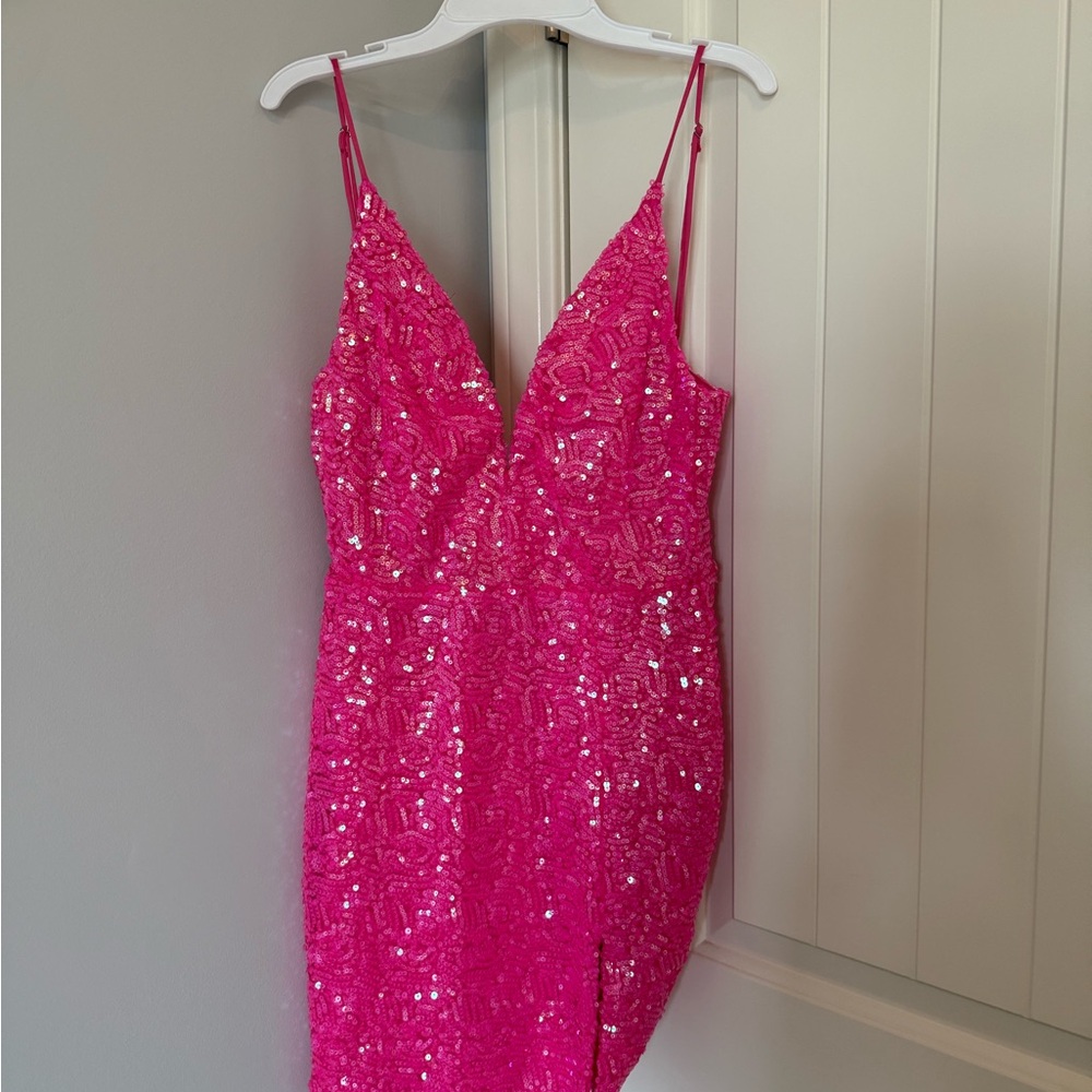 Lucy in the Sky Vibrant Pink Sequin Dress
